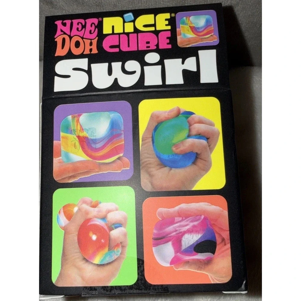 Nee Doh Nice Cube Swirl Purple/Green Fidget Squeeze‎ Toy